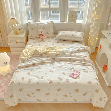 2025新款冰絲乳膠涼席夏涼被四件套夏天空調被床單被套宿舍三件套