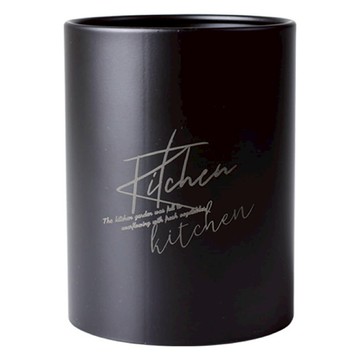 E.dot 不鏽鋼圓形筷筒  黑色  1個