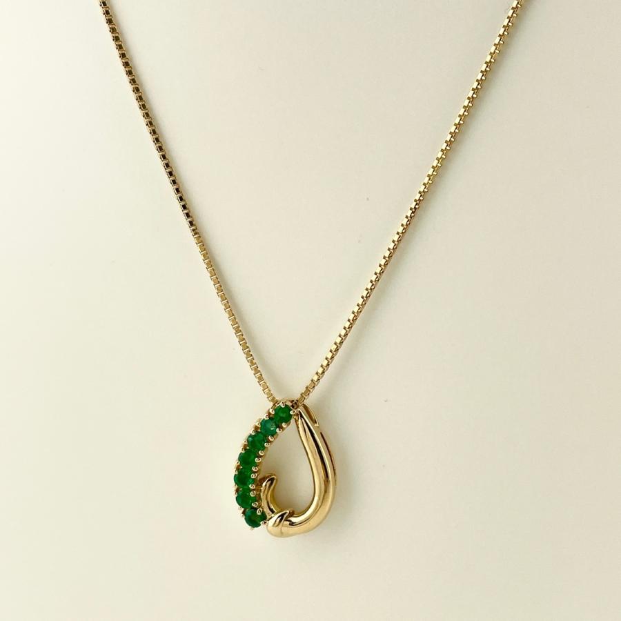 ポーラ POLA エメラルド デザインネックレス K18 イエローゴールド  