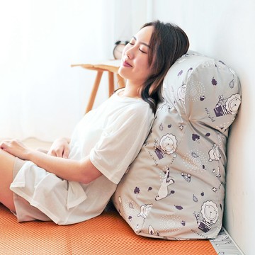 奶油獅 森林野餐-台灣製造-多功能含枕護膝抬腿枕/加高三角靠墊-灰(一入)
