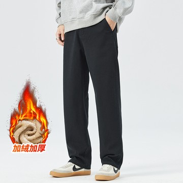 萊賽爾！秋冬基礎百搭寬鬆直筒牛仔褲 / 加絨版 / 門襟拉鍊款 / 男女適穿 / 3色 / M-5XL / 大尺碼【QTJBY2046】