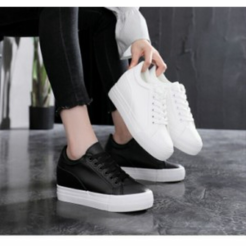 レディースシューズ 厚底シューズ 厚底スニーカー 白 プラットフォームシューズ スニーカー インヒール7cm ハイヒール 美脚 レディースス 通販 Lineポイント最大1 0 Get Lineショッピング