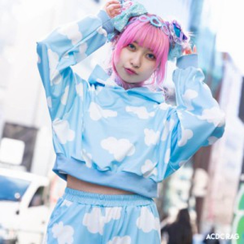 クラウド クロップトップ パーカー 長袖 Y2k 原宿系 原宿 派手カワ ファッション かわいい カラフル デコラ ゆめかわ ゆめかわいい 個性 通販 Lineポイント最大8 0 Get Lineショッピング