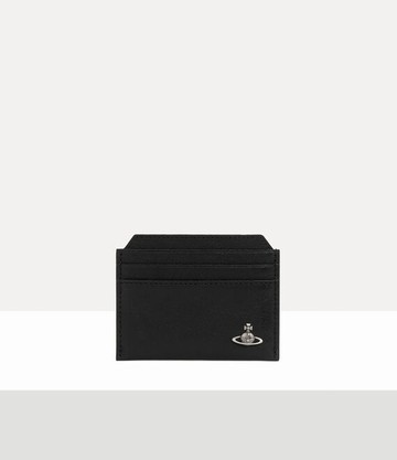 Vivienne Westwood Slim Card Holder Supple Leather -Black-dark-silver One Size Unisex