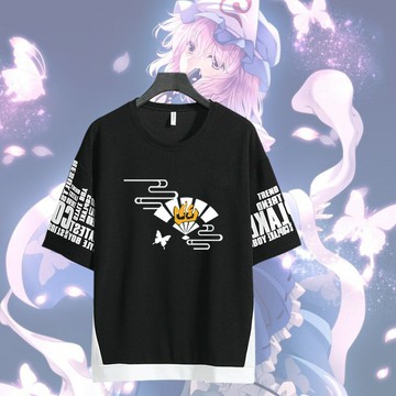 東方project西行寺幽幽子周邊男休閑短袖T恤青少年夏季潮流衣服