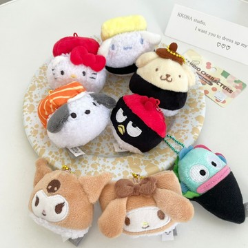 🇰🇷 韓國KKOBA 現貨 三麗鷗 SANRIO 壽司 絨毛吊飾 KITTY 大耳狗 漢頓 掛件 布丁狗 庫洛米 帕恰狗