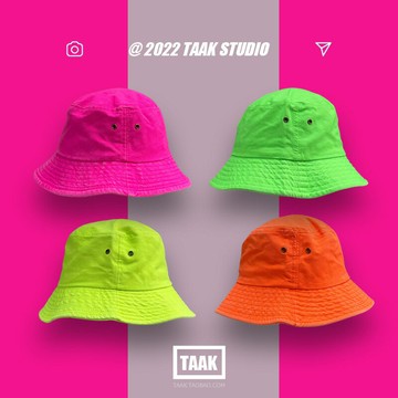 熒光色漁夫帽子女春夏天時尚綠色防曬遮陽街頭水洗盆帽百搭男