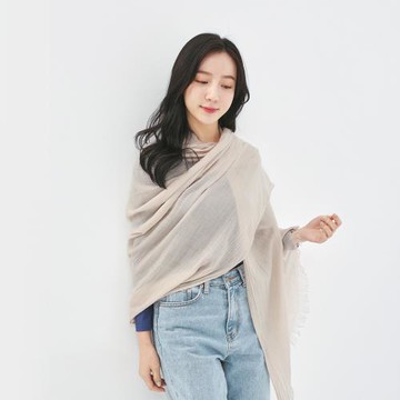 【KISSDIAMOND】韓系INS素面棉麻圍巾 KDM-A007(輕盈/舒適/百搭/卡其)