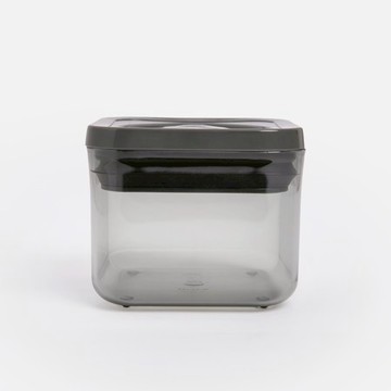 旋鈕式防潮PET密封罐610mL 方形透黑