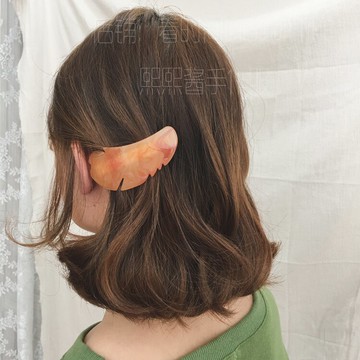 羽毛造型大人感日系彈簧夾質感發夾日本發飾1入