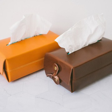 【禮盒】簡約真皮質感面紙盒
