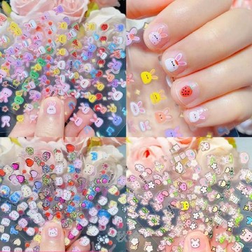 臺灣出貨💖兒童可愛卡通小兔指甲貼公主寶寶防水美甲貼花小孩玩具小兔子貼紙