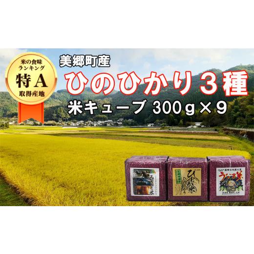 ふるさと納税 宮崎県 美郷町  米 キューブ ひのひかり ３種 数量限定 みさと米 ひむか米 うなま米 2700g (300g×9個)  宮崎県 美郷町産 白米 ヒノ…