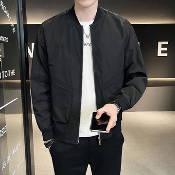 夾克外套男士春秋季薄款帥氣休閑百搭男裝韓版潮流修身棒球領上衣