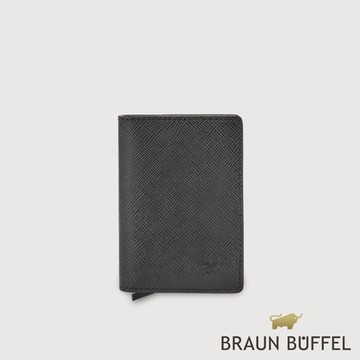 【BRAUN BUFFEL 德國小金牛】台灣總代理 瑾-A 2卡名片夾-黑色/BF556-123-BK