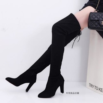 female knee-high boots warm boots 大碼43女長靴過膝女靴
