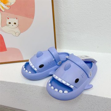 正版鯊魚兒童拖鞋下男女孩卡通可愛EVA涼拖鞋防滑洞洞鞋小童涼鞋