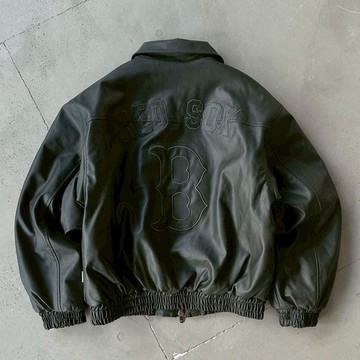 MLB x PERUSHU 拼接刺繡標誌 皮外套 加厚 夾克 聯名款 三款 99766126