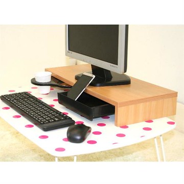 【好傢俱】多功能螢幕桌上架-附抽屜+飲料架