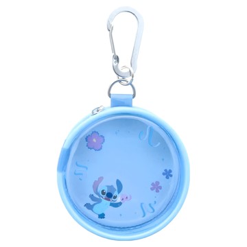 Sun-star 迪士尼可吊掛零錢小物收納包  80 x 80 x 20mm  史迪奇 藍色