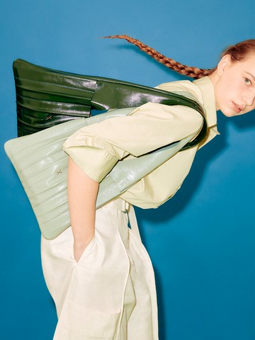 Lucky Pleats Shoulder Bag - Iceberg Green