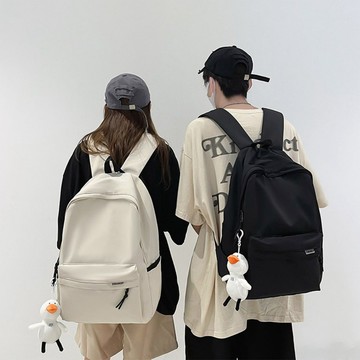 🎒現貨隔日到貨🎒 素色簡約後背包 簡約日韓風 大容量後背包 潮流百搭 多層防潑水 輕便休閒旅行後背包 學生書包 雙肩包