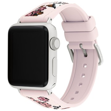 COACH Apple Watch 淡粉花朵錶帶 38/40/41mm適用 矽膠錶帶 禮物 送禮(不含手錶)