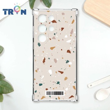 TRON 三星 S22 Ultra 彩色幾何小磨石子B款 四角防摔載具殼 軟殼 手機殼
