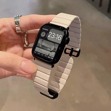 【台灣出貨】新款 輕薄皮質錶帶 磁吸錶帶 適用 APPLE WATCH S11 10 9 8 SE 蘋果錶帶 46mm