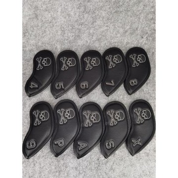 高爾夫鐵桿套新品球桿保護套鐵桿組帽套磁吸款桿頭套骷髏頭貼片