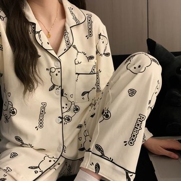 網紅可愛帕恰狗睡衣女款秋冬季純棉甜美卡通長袖兩件套秋天家居服