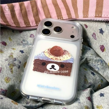 圓邊磨砂輕鬆熊蛋糕雙層防摔 適用iPhone 17 16 15 14 Pro Max i15 i16 17Pro 手機殼