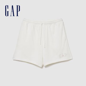 【GAP】寬鬆 Gap LOGO 法式毛圈布短褲-新款米白(894567)