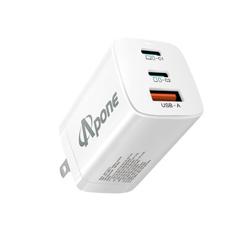 氮化鎵GaN快充器 【Apone】65W GaN 氮化鎵 PD + QC 3孔 快充 充電器