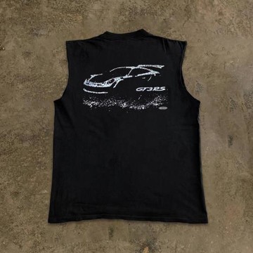 搞錢做慈善 吸風透氣純棉！oversize純色潮牌無袖背心坎肩打底衫