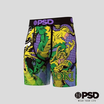 【PSD Underwear 官方旗艦店】MARVEL- 平口四角褲-洛基-黑色