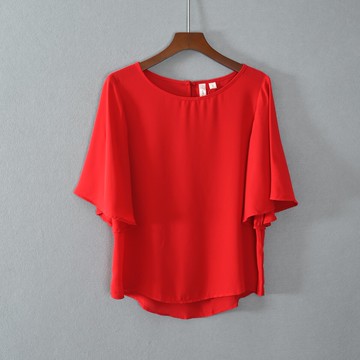 寬松圓領純色通勤簡約T恤衫顯瘦流行氣質潮