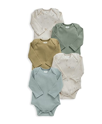 迷路森林-長袖包屁衣5件組0-3m