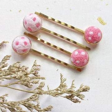 點點少女心 手作羊毛氈髮夾