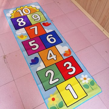 跳飛機地毯家用客廳兒童游戲毯跳房子游戲腳踏地墊幼兒園兒童運動1入