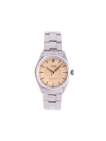 Rolex - pre-owned Oyster Perpetual 34mm - unisex - stainless steel - One Size - White