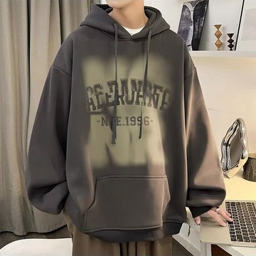 復古衛衣男冬季加絨加厚連帽衣秋冬款潮牌美式上衣重磅外套休閒寬鬆衛衣大尺碼帽t秋冬外套