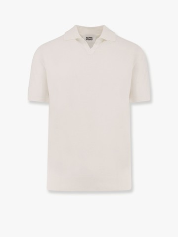 Cotton crepe polo shirt - ALPHA-STUDIO - gender_Man