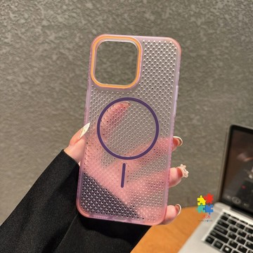 冰透磁吸殼 網孔透氣 散熱殼 適用 蘋果 iPhone 17 16 15 簡約 14 13 Pro Max 防摔 手機殼