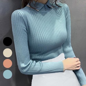 高爾夫球衣服裝春秋女2023年新款半高領洋氣毛衣針織打底衫polo領