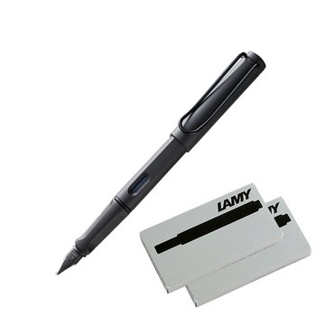 LAMY Safari 超值組合 鋼筆 + 2入墨水管  霧面黑  F