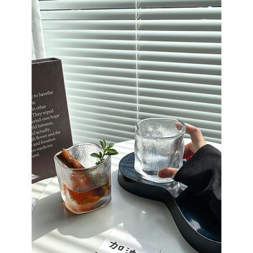 洋酒威士忌水杯ins風小清新雨霧扭扭杯冷飲果汁杯不規則玻璃杯