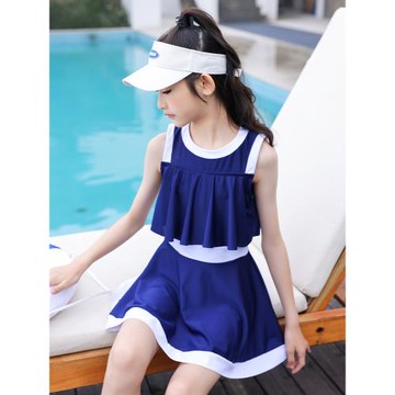 女童泳衣中大童2025新款網紅洋氣連體游泳裝兒童夏季溫泉12歲女孩