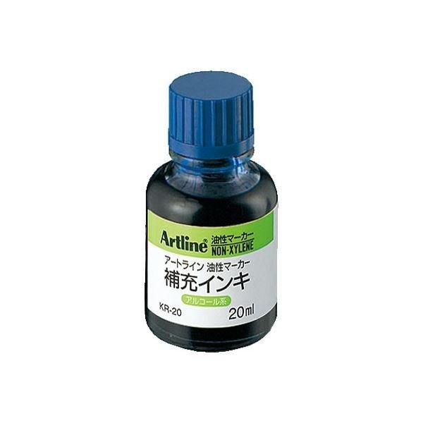 (まとめ) シヤチハタ アートライン補充インキ 20ml 青 KR-20 1個 〔×30セット〕