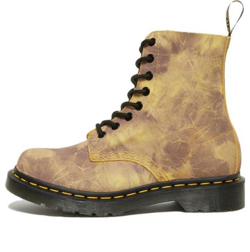 (WMNS) Dr. Martens 1460 Pascal Tie Dye Leather Lace Up Boots 'Burnt Yellow'